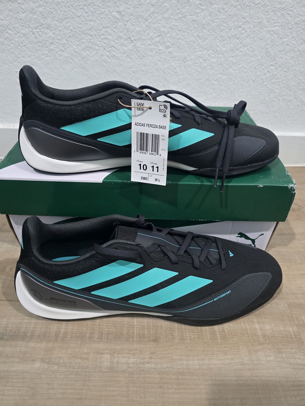 Adidas Petrona Men’s Black & Teal Athletic Shoes - Feroza Base